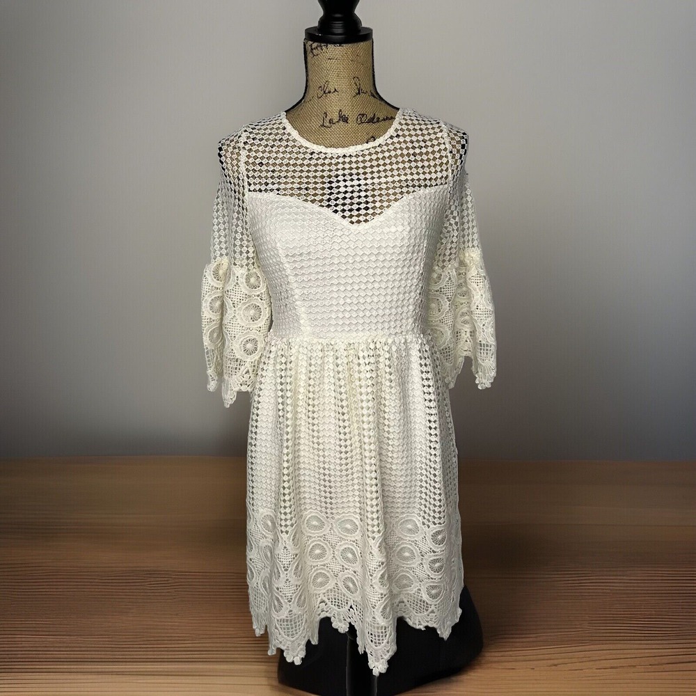 Anthropologie Flying Tomato Dress bell Sleeve Hippie wedding Festival BohoSize S